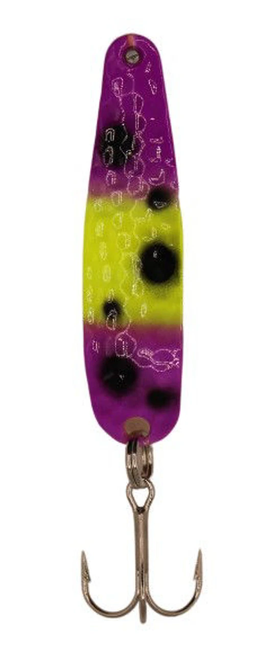 Michigan Stinger Spoons - SCORPION SIZE - XCH302 - Copper Hammered - Purple Frog