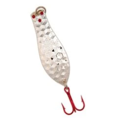 Yellow Bird - Premium Doctor Spoon With Red LazerSharp Hooks In (PM501) Hex Hammered Nickel - 2.5" 3/8oz