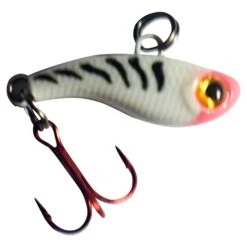 Kenders Tungsten T-Rip Mini Vibe Bait - 1/2" - White Tiger Glow